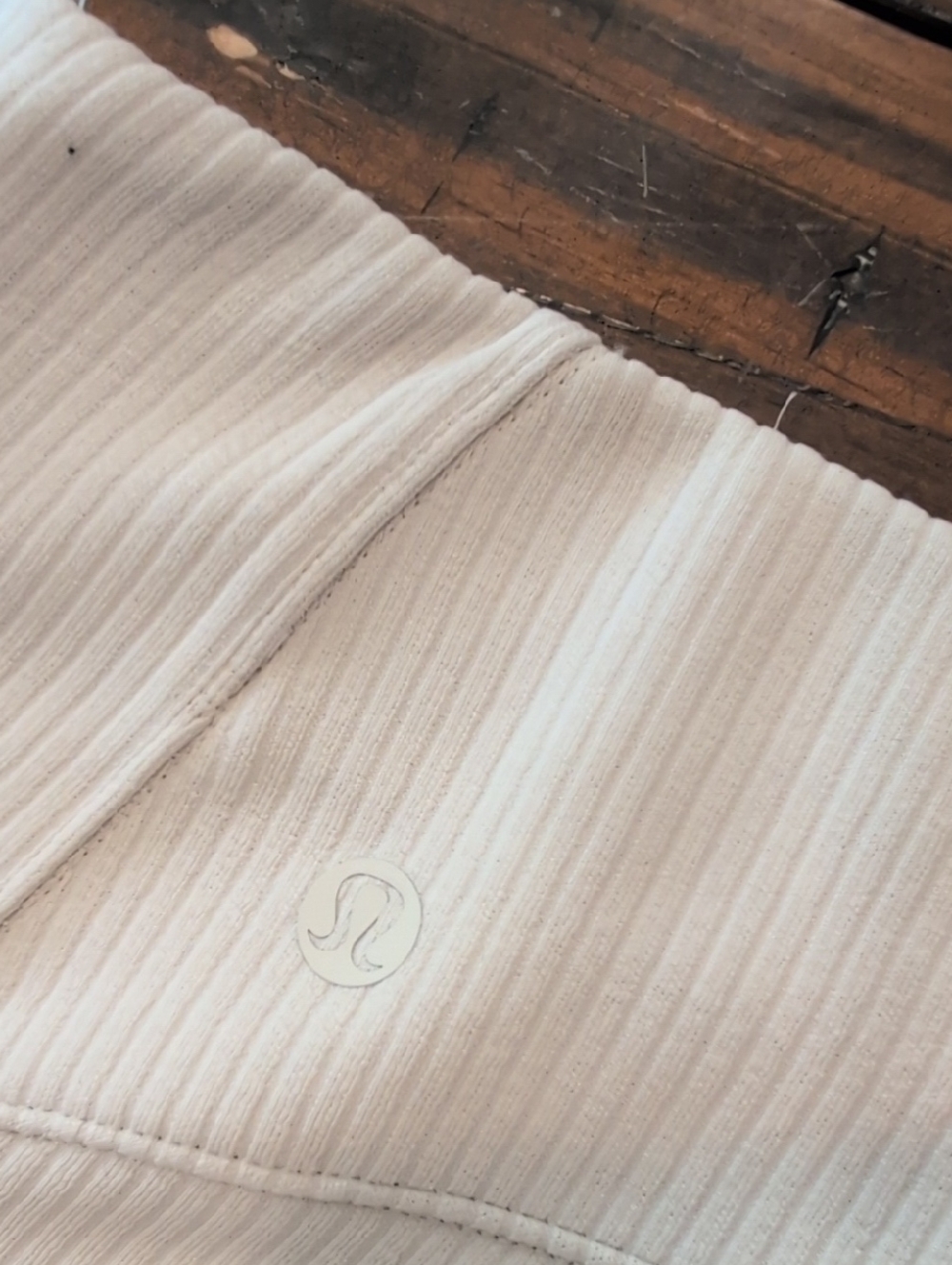 Lululemon Ribbed Softstreme Zip-leg High Rise Crop Pant Bone - Picture 10 of 11